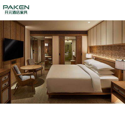 Bộ đồ nội thất phòng ngủ khách sạn bằng gỗ rắn cỡ Queen