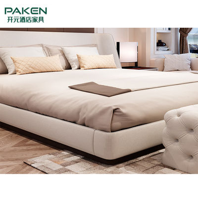 Tùy chỉnh nội thất biệt thự hiện đại Nội thất phòng ngủ &amp; giường ngủ phong cách hiện đại với màu ngà