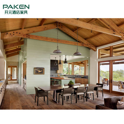 Tùy chỉnh nội thất biệt thự hiện đại Nội thất phòng khách &amp; phong cách bằng gỗ và ấm áp