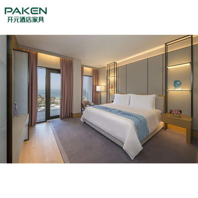 Bộ đồ nội thất phòng ngủ khách sạn Veneer Paken tự nhiên Phong cách ngắn gọn