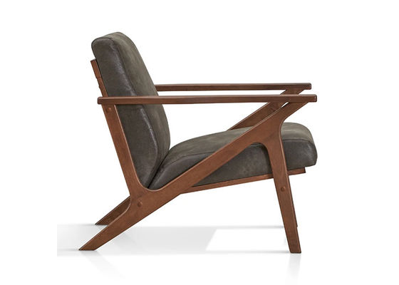 Đồ nội thất cổ bằng gỗ cao su rắn Ghế sofa đơn phong cách hiện đại giữa thế kỷ