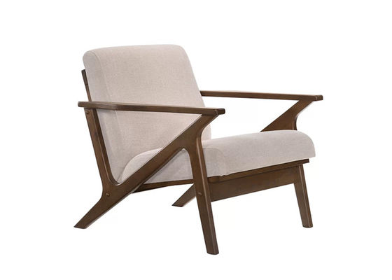 Antique Furniture Solid Rubber Wood Armchair Mid Century Modern Style Single Sofa