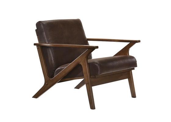 Đồ nội thất cổ bằng gỗ cao su rắn Ghế sofa đơn phong cách hiện đại giữa thế kỷ