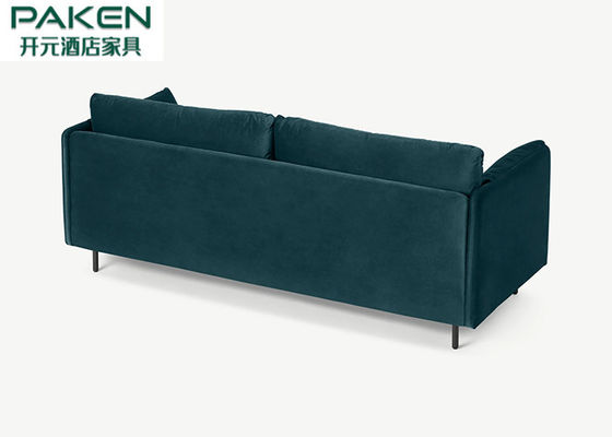 Màu xanh nhung màu xanh nhung mật độ cao bọc nệm ghế sofa khách sạn mở rộng không gian