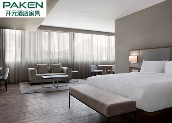 Khách sạn 5 sao Nội thất phòng ngủ tiêu chuẩn Bộ bàn ghế Ashtree Veneer + Light Hue Leisure Furniture