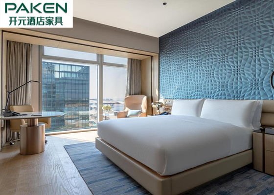 Bộ phòng ngủ khách sạn Hilton Phối hợp màu bọc nệm êm ái Chặn trang trí tường phòng ngủ